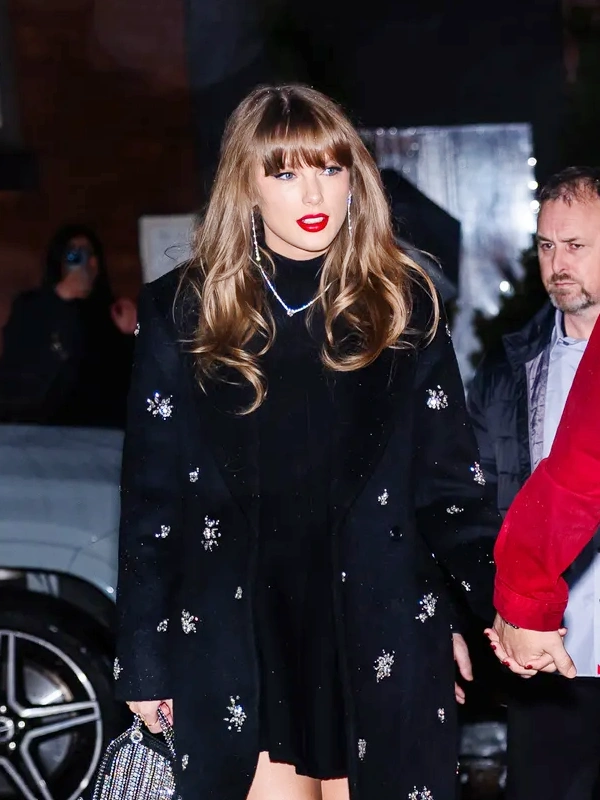 Taylor-Swift Black Long Coat