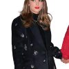 Taylor Swift Embellished Wool-Blend Coat Black