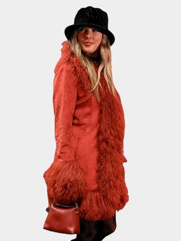 Taylor Swift Red Faux Fur Coat