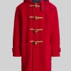 The Man with the Bag Arnold Schwarzenegger Wool Twill Toggle Coat Red