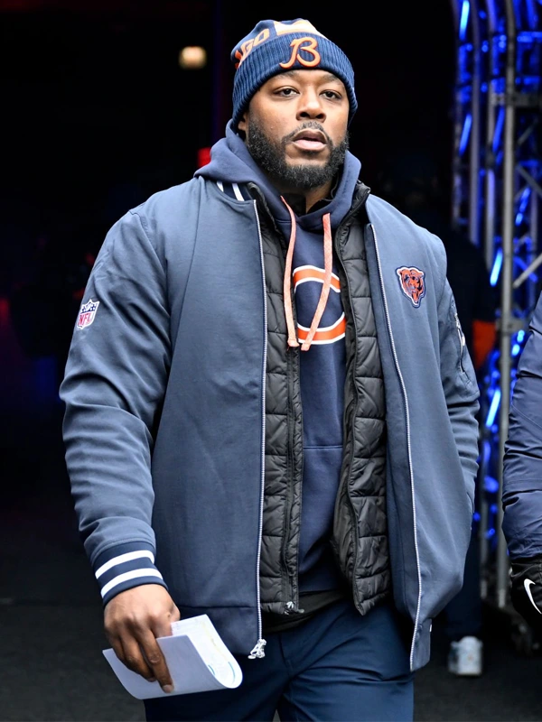 Thomas Brown Chicago Bears Blue Bomber Jacket