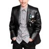 Timothée Chalamet Black Leather Blazer Coat