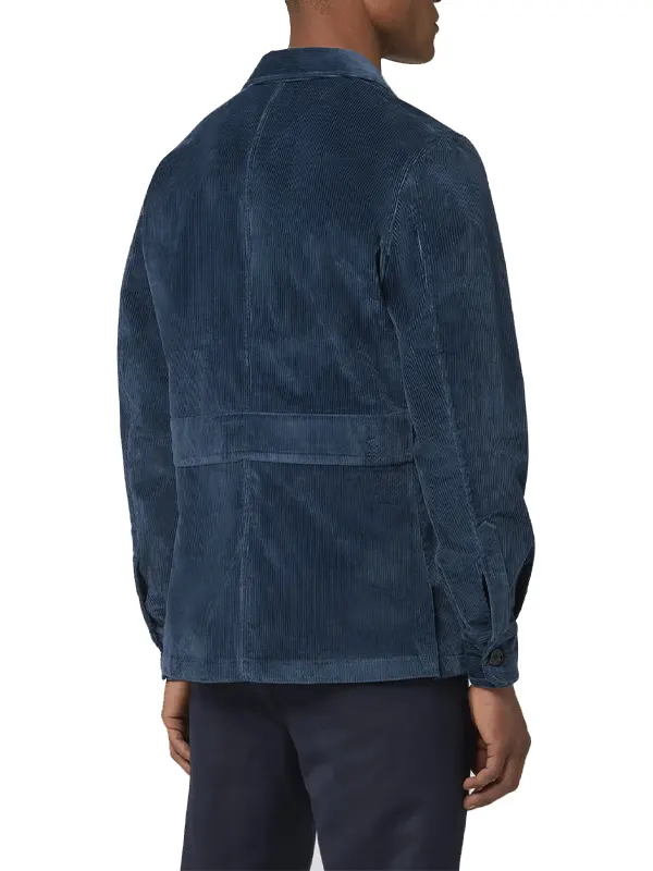 Timothée Chalamet Blue Suede Leather Coat