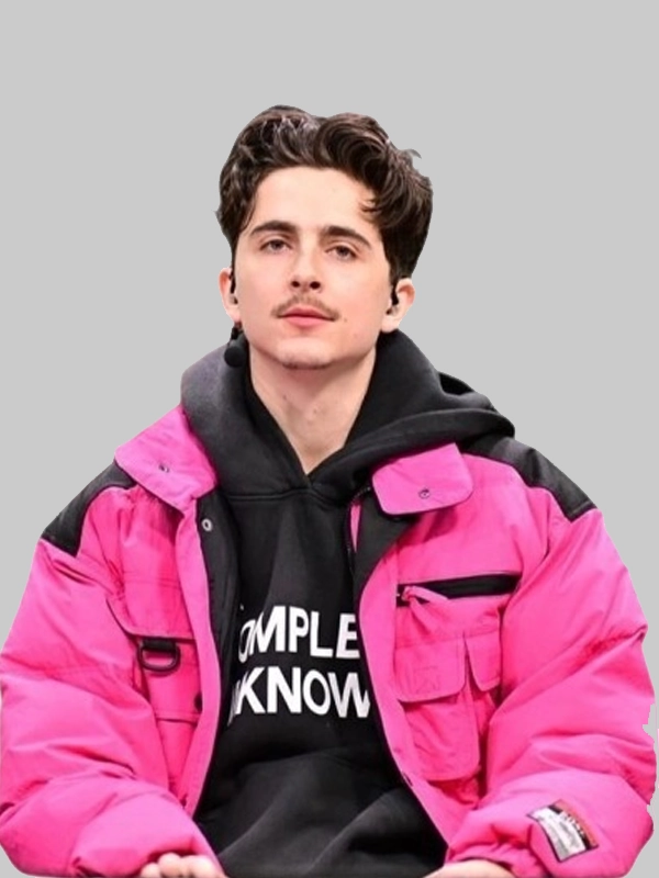 Timothee Chalamet Pink Puffer Jacket