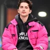 Timothee Chalamet Puffer Jacket Pink