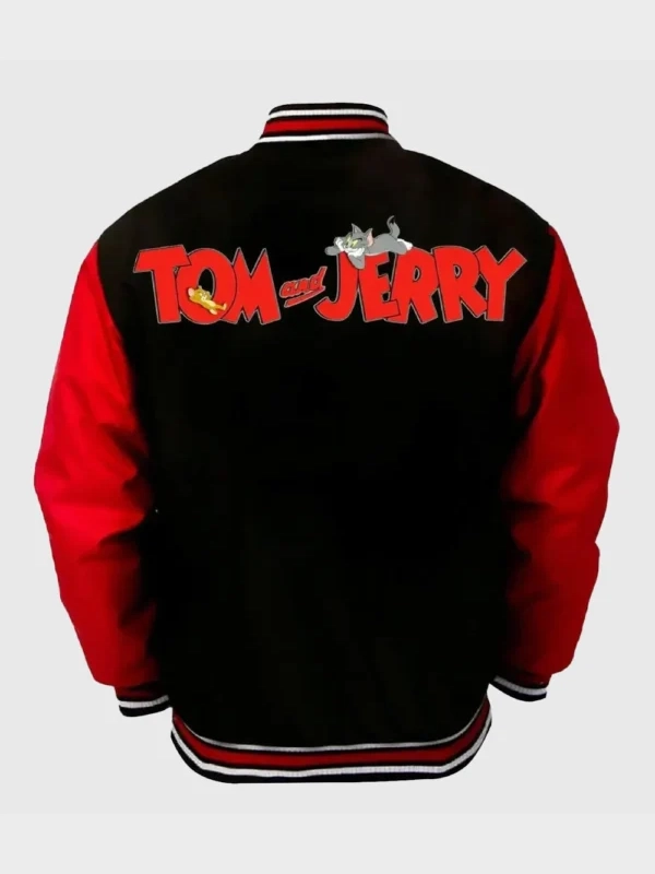 Tom and Jerry Black & Red Varsity Jacket