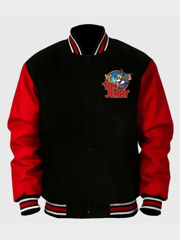 Tom and Jerry Varsity Jacket Black & Red