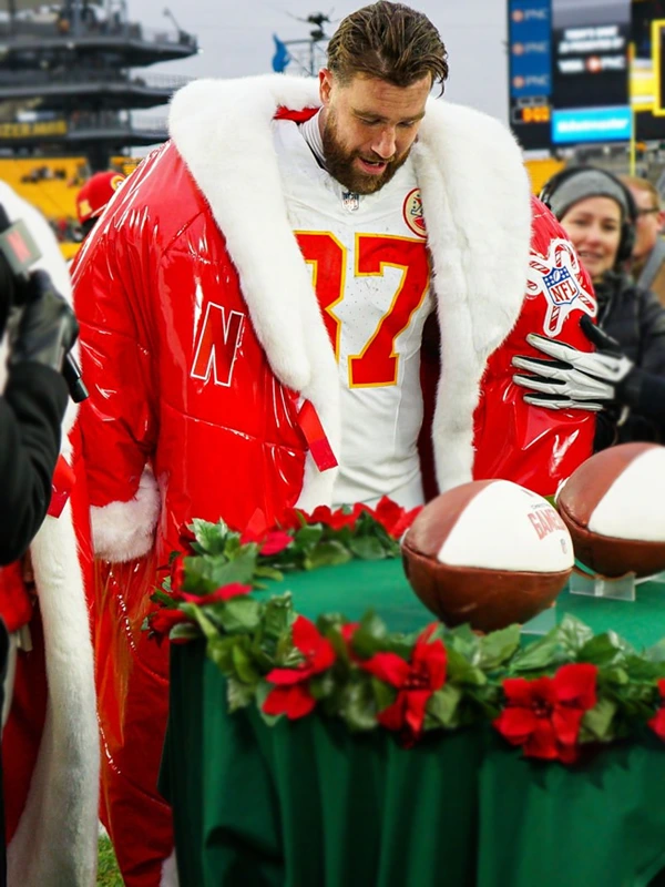 Travis Kelce Christmas Coat Red