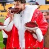 Travis Kelce Christmas Puffer Coat Red