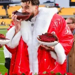 Travis Kelce Red Christmas Coat