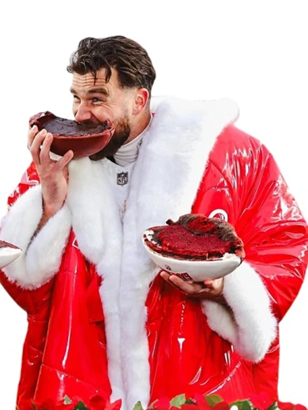 Travis Kelce Red Christmas Coat