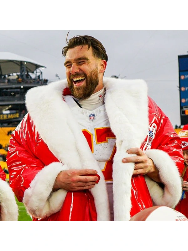 Travis Kelce Red Puffer Coat