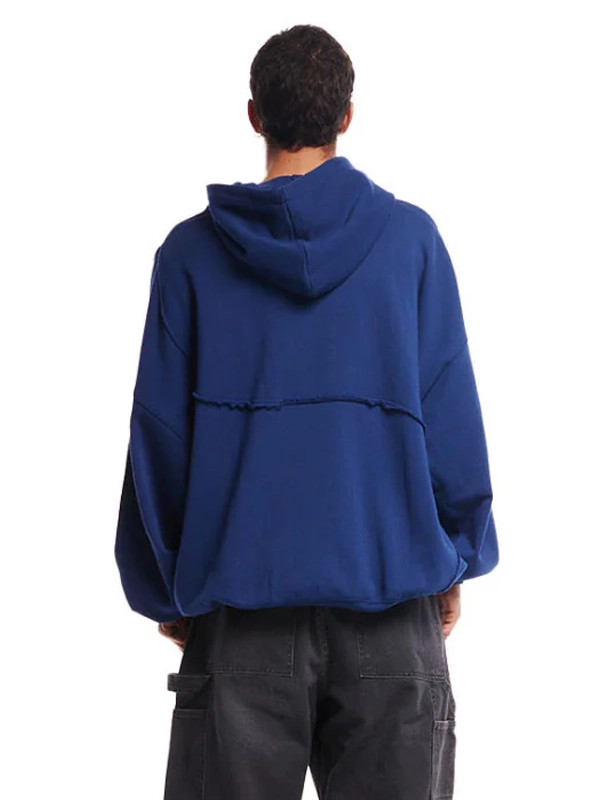 Y-Y Patchwork Cold Culture Hoodie Blue