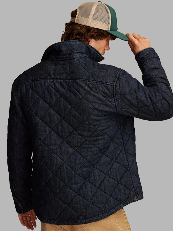 Yellowstone Cole Hauser Blue Quilted Shirt Jacket