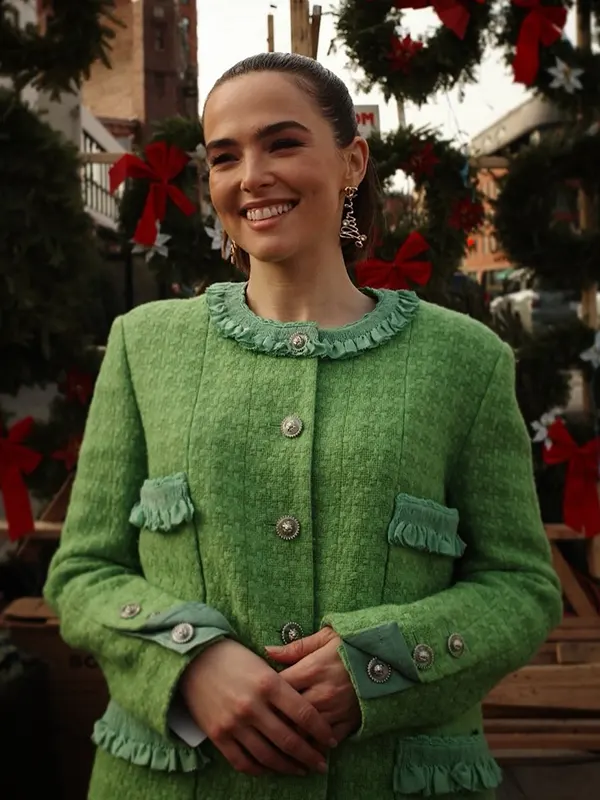 Zoey-Deutch-Chanel-Green-Tweed-Jacket