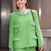 Zoey Deutch Green Wool Tweed Jacket