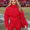 AFC Championship Gracie Hunt Red Crop Puffer Jacket