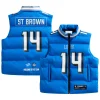 Amon-Ra St. Brown Detroit Lions Off Season Player Puffer Vest Blue