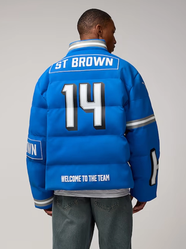 Amon-Ra St. Brown Detroit Lions Unisex Off Season x NFL Player Puffer Jacket - Blue