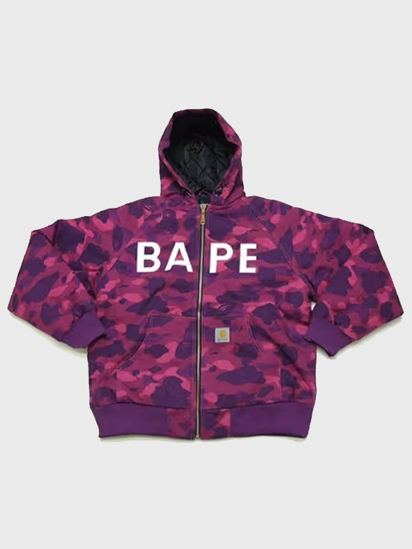 Bape X Carhartt Camo Hooded Jacket