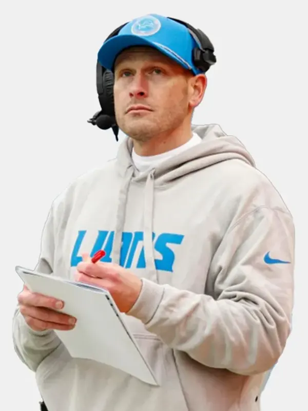 Ben Johnson Detroit Lions Hoodie Grey