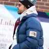 Bradly Cooper Gucci North Face Blue Puffer Jacket