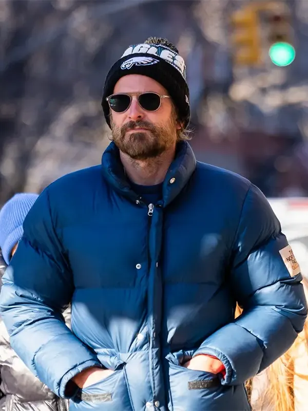 Bradly-Cooper-North-Face-Gucci-Blue-Puffer-Jacket