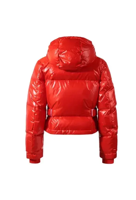 Caitlin Clark Red Fendi Puffer Jacket