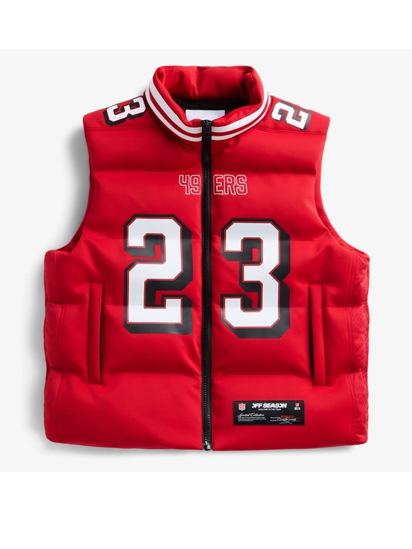 Christian McCaffrey 49ers Off Season Player Puffer Vest Red