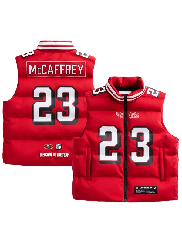 Christian McCaffrey San Francisco 49ers Unisex Off Season x NFL Player Puffer Vest - Scarlet