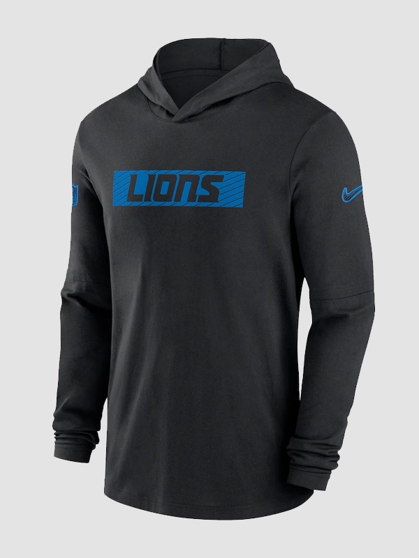 Dan Campbell Nike Black Detroit Lions Sideline Hoodie Performance Long Sleeve T-Shirt