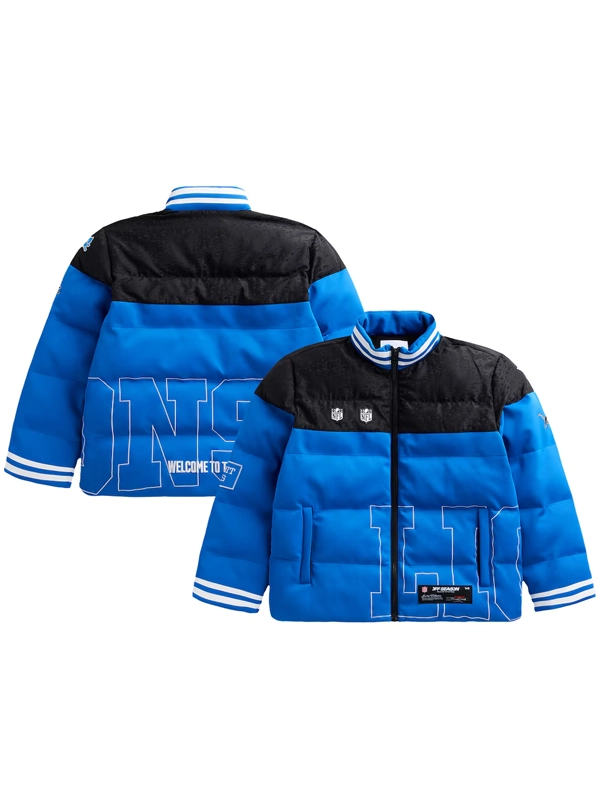 Detroit Lions Off Season x NFL Team Puffer Jacket Blue-Black