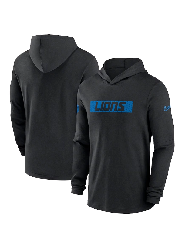 Detroit Lions Sideline Hoodie Performance Long Sleeve T-Shirt