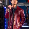 Dick Clark’s New Year’s Rockin’ Eve Joe Jonas Burgundy Leather Jacket