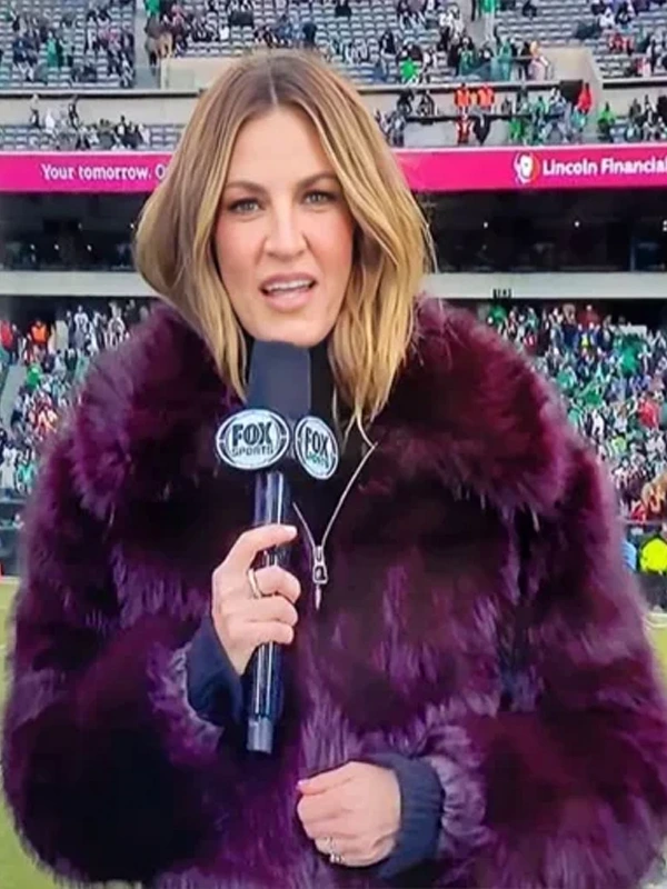 Erin Andrews Faux Fur Coat Purple