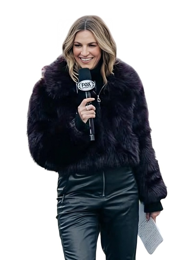 Erin Andrews Purple Faux Fur Coat