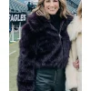 Erin Andrews Purple Faux Fur Jacket