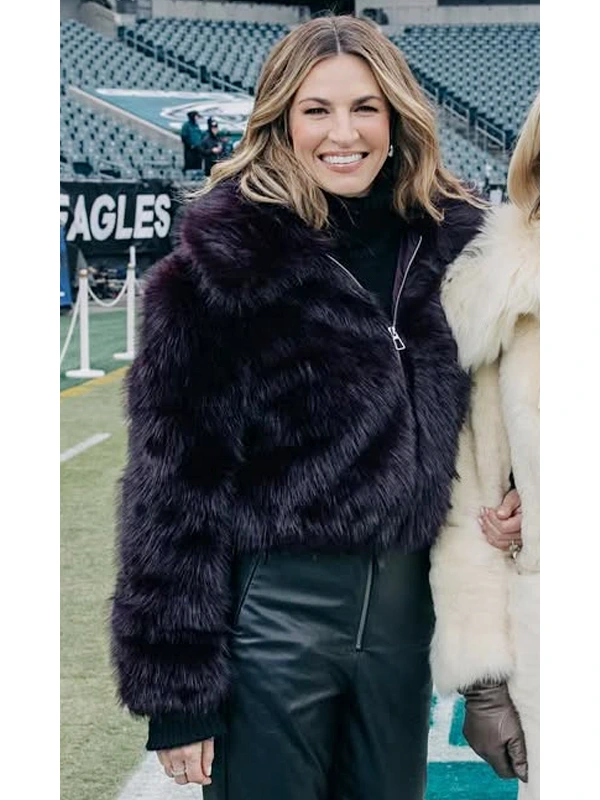 Erin Andrews Purple Faux Fur Jacket