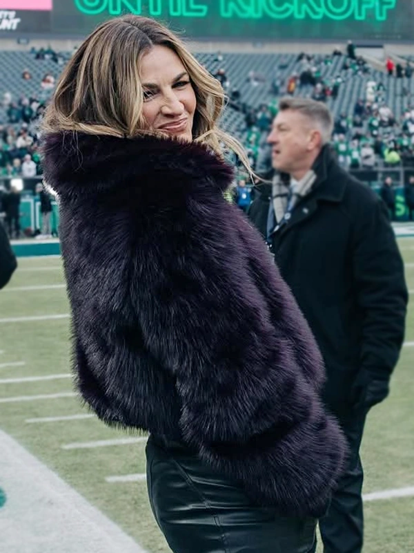 Erin Andrews Purple Faux Fur Short Coat