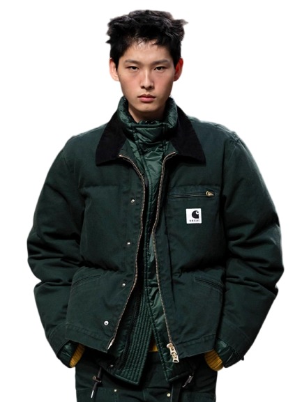 FW25 Sacai Carhartt Green Puffer Jacket