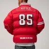 George Kittle 49ers Off Season Player Puffer Jackets Red