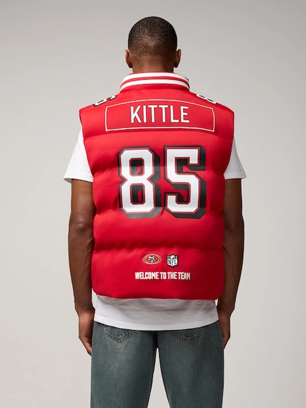 George Kittle San Francisco 49ers Unisex Off Season x NFL Player Puffer Vest Red