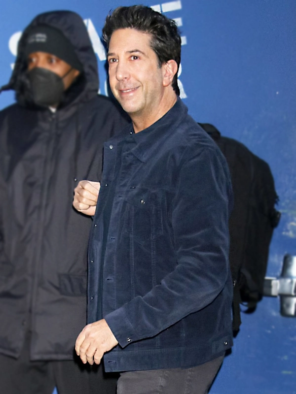 Good Morning America Show David Schwimmer Blue Suede Jacket