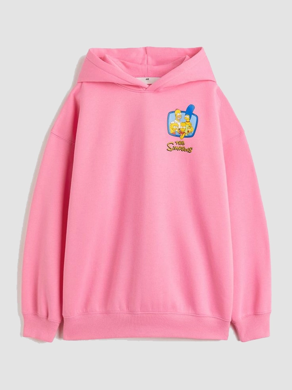 H&M Homer Simpson Hoodie Pink