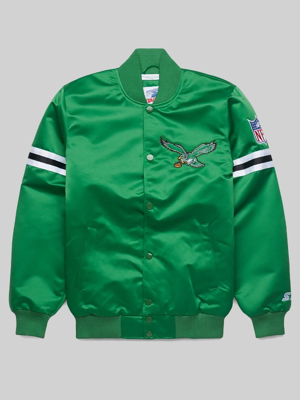 HOMAGE X Starter Eagles Heavyweight Satin Jacket Green