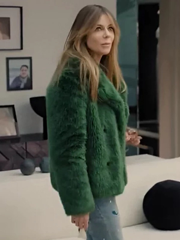 High Potential 2025 Kaitlin Olson Fur Coat Green