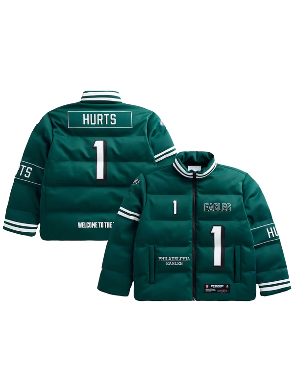 Jalen Hurts Philadelphia Eagles Off Season Player Puffer Jacket Green