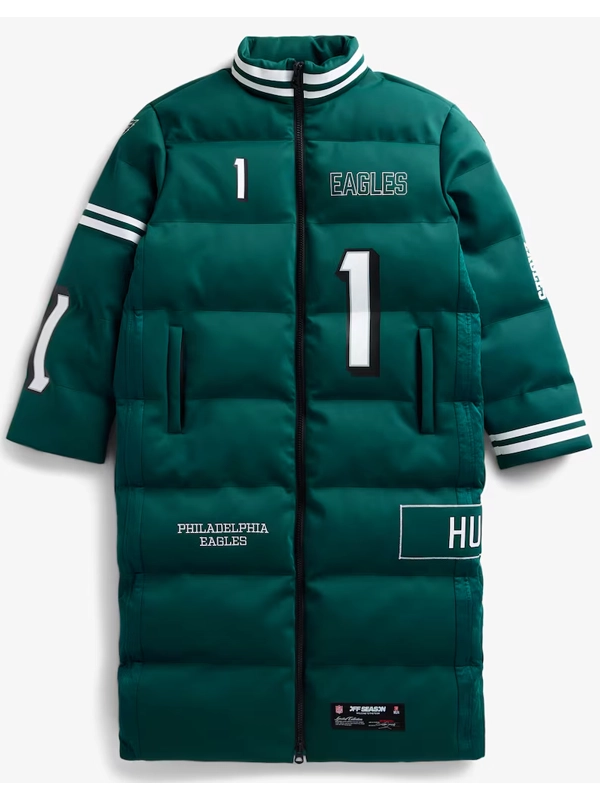 Jalen Hurts Philadelphia Eagles Unisex Off Season x NFL Player Puffer Long Coat - Midnight Green