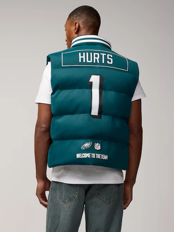 Jalen Hurts Philadelphia Eagles Unisex Off Season x NFL Player Puffer Vest - Midnight Green