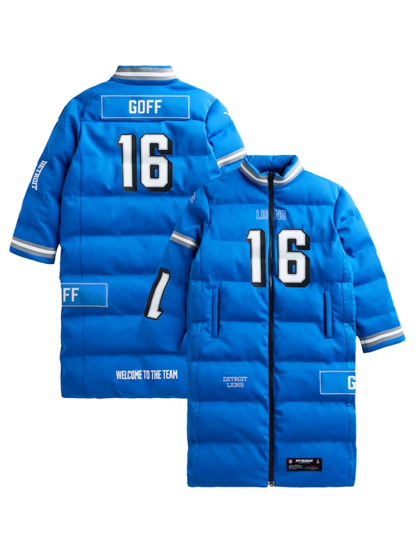 Jared Goff Detroit Lions Off Season Player Puffer Coat